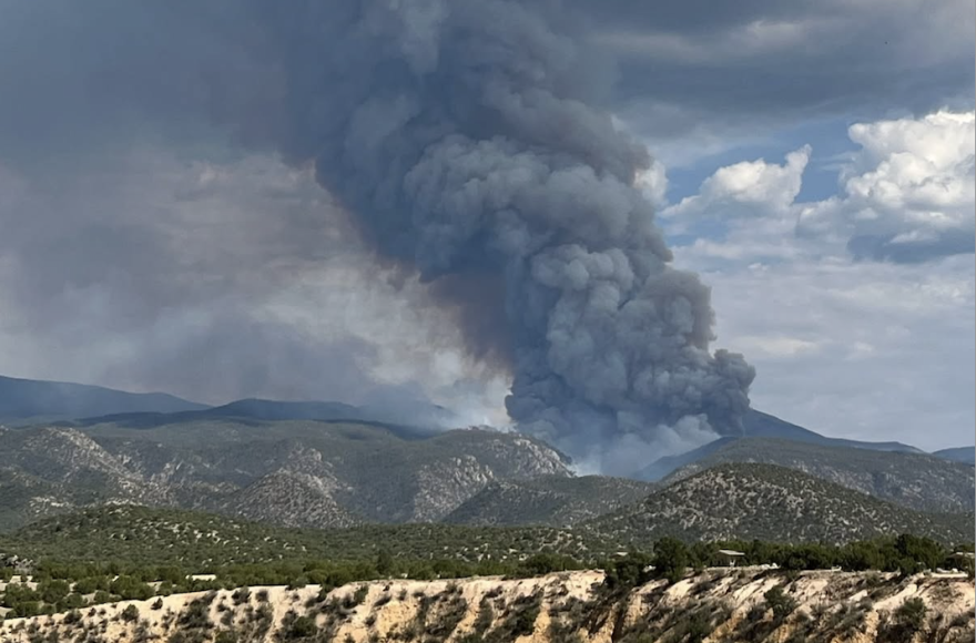 The Frijoles Fire, pictured Aug. 8, 2026, has grown to more than 3,000 acres as of Aug. 10, 2026.