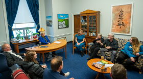 Congresswoman Chellie Pingree meets with survivors of the Lewiston mass shooting in Washington Thursday.