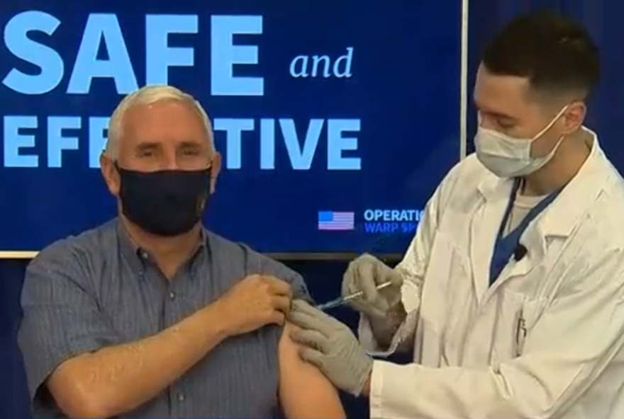 Vice President Mike Pence received a COVID-19 vaccine shot on December 18, 2020.