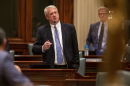 Then-House Republican leader Jim Durkin, R-Western Springs, gives his closing remarks on the floor of the Illinois House of Representatives on the last day of session at the Illinois State Capitol in Springfield June 1, 2021. 