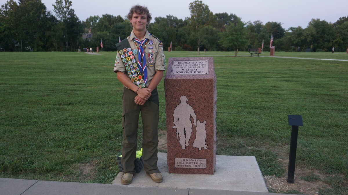 Rolla adds monument to military dogs to its Veterans Park, thanks to an Eagle Scout