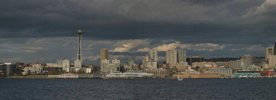 The Seattle skyline, seen across the water.