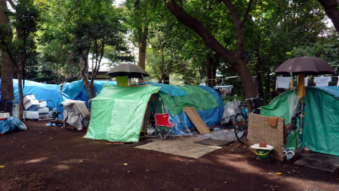 An encampment in Chico, Calif.