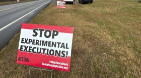 Anti-death penalty signs placed by activists stand along the road heading to Holman Correctional Facility in Atmore, Ala., ahead of the scheduled execution of Kenneth Eugene Smith, Thursday, Jan. 25, 2024. On Thursday, Alabama put Smith to death with nitrogen gas. (AP Photo/Kim Chandler, File)