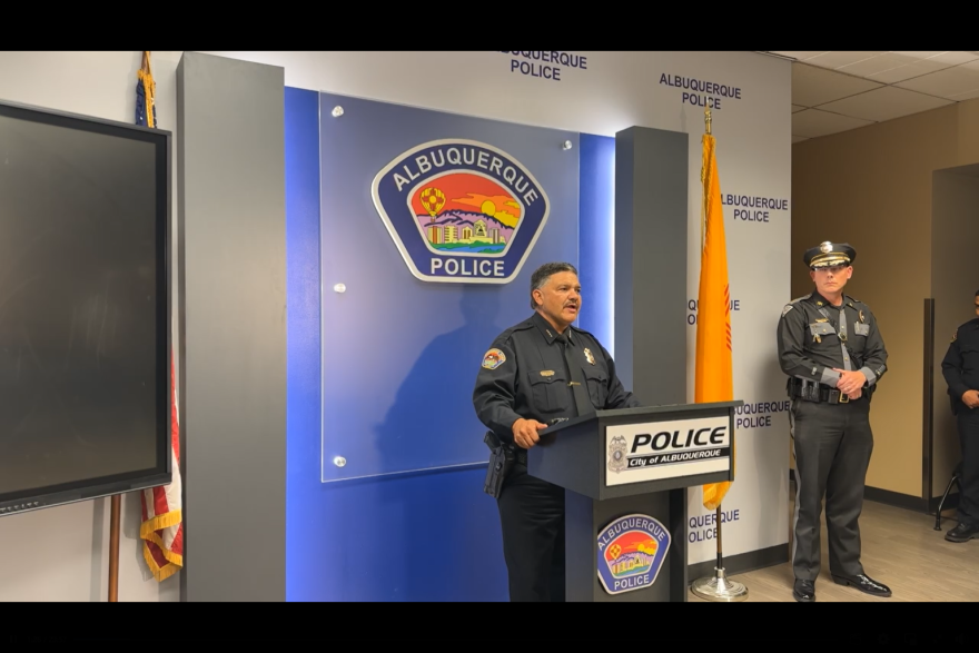 Albuquerque Police Chief Harold Medina addressed the media regarding the arrest of two suspects in the shooting death of 11-year-old Froylan Villegas.