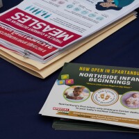 Papers located outside a South Carolina Department of Public Health Mobile Health Unit.