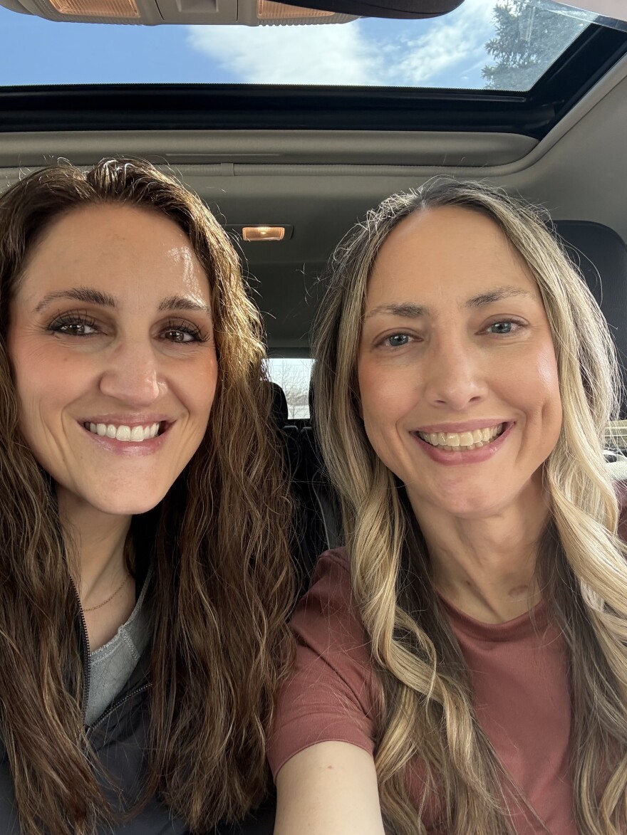 Prairie Public’s Danielle Webster, left, visits with her longtime friend Chelsey Haukos about living with cystic fibrosis, undergoing a double lung transplant, and her recovery. Haukos also discusses the importance of organ donation and National Donate Life Month.
