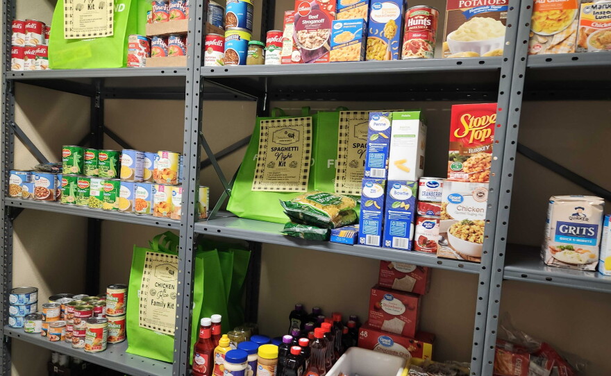 Inside the pantry at Washington Shores Elementary School in Orlando.
