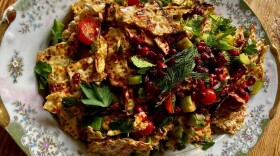 Matzah fattoush. (Kathy Gunst/Here & Now)