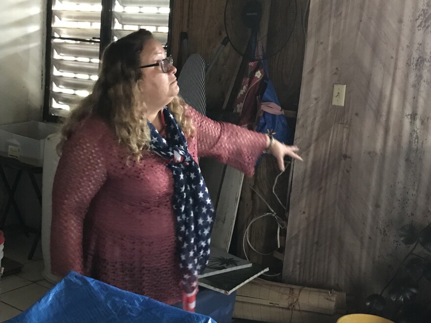"See, mold is growing everywhere," Irma Rivera Aviles says.
