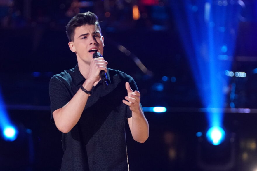 Michael Williams singing "You Are The Reason" on "The Voice" Monday.