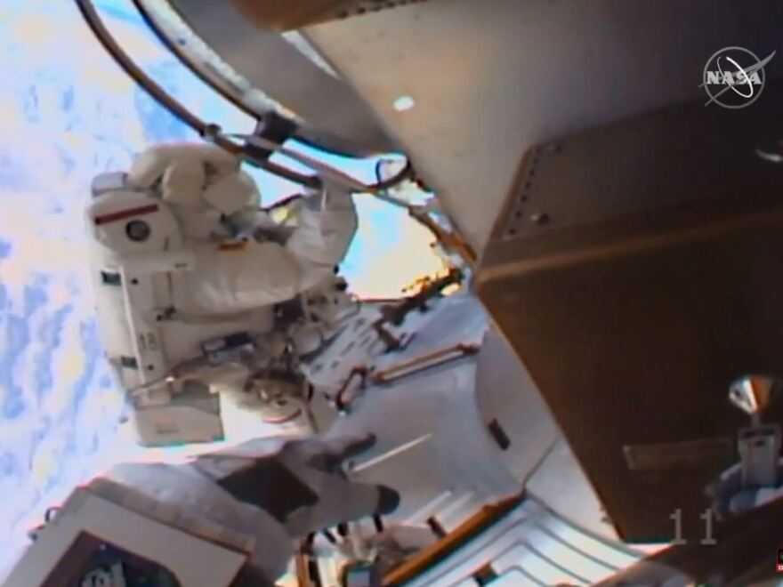 Astronauts Christina Koch and Jessica Meir conducted some much-needed work on the exterior of the International Space Station on Friday. Along the way, they also enjoyed amazing views of Earth. [NASA]