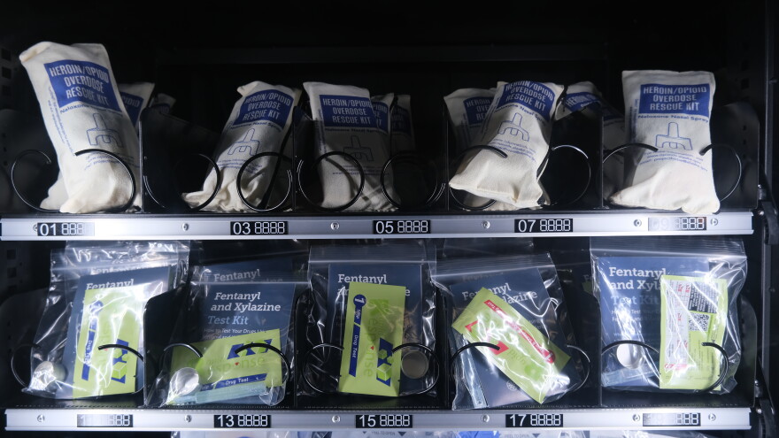 Unalaska’s wellness vending machine offers free health and wellness supplies, including naloxone kits and fentanyl and xylazine test strips.