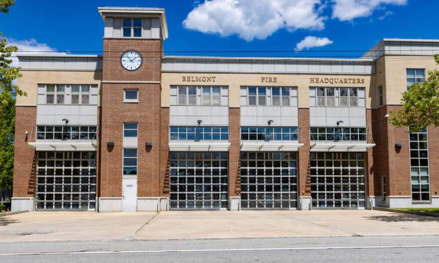 Belmont Fire Headquarters on Trapelo Road. (Jesse Costa/WBUR)