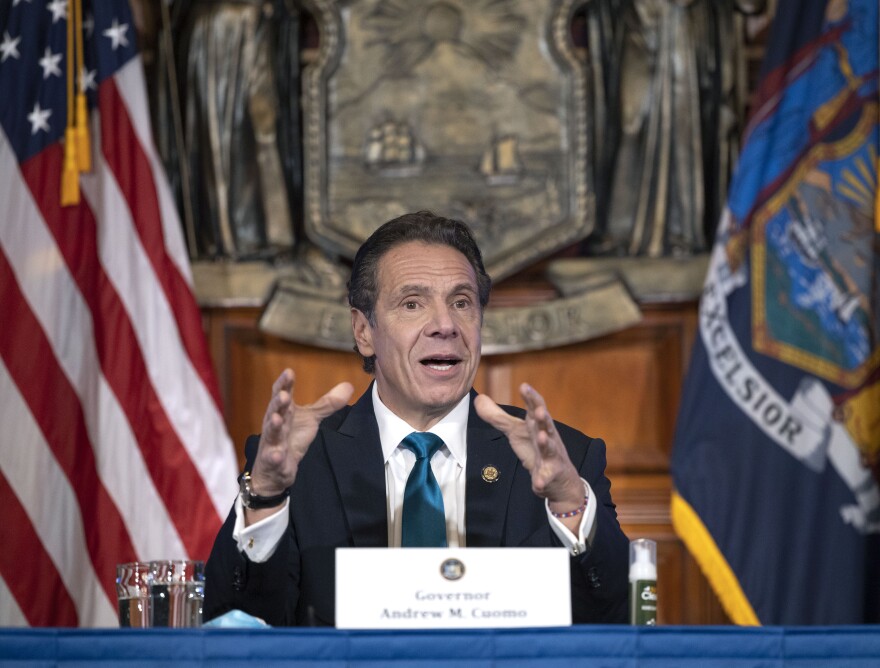 New York Gov. Andrew Cuomo speaking in Albany Dec. 2, 2020.