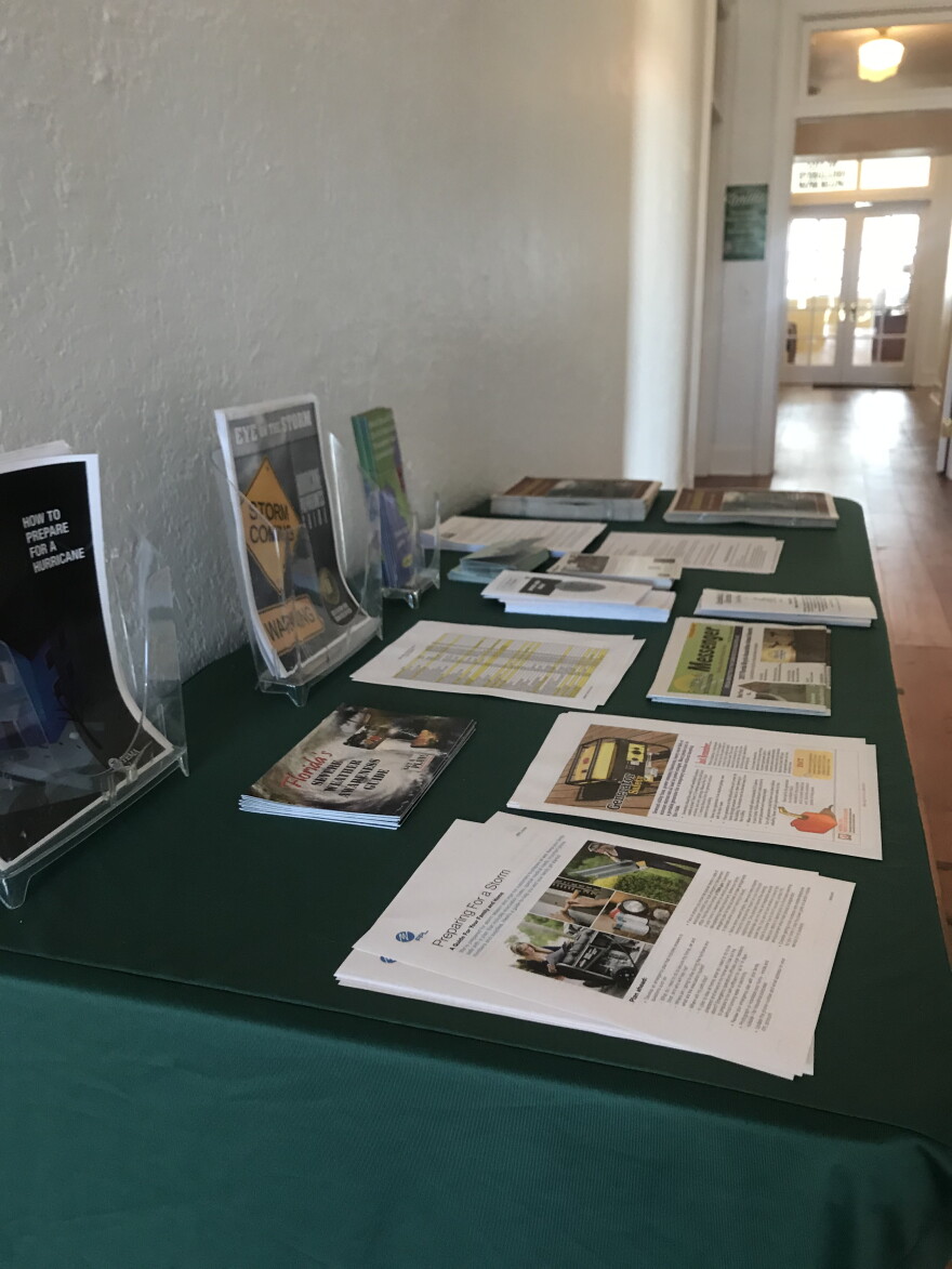 Inside Everglades City Hall, Hurricane Prep Pamphlets are on Offer 