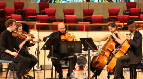 L to R: Phoenix Avalon, Adrian Steele, Devin Moore, Clara Abel, and guest cellist Sterling Elliott.