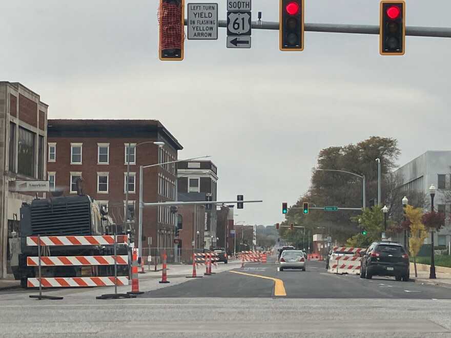 4th Street resurfacing work just west of Harrison is ongoing Tuesday, Oct. 27, 2026.