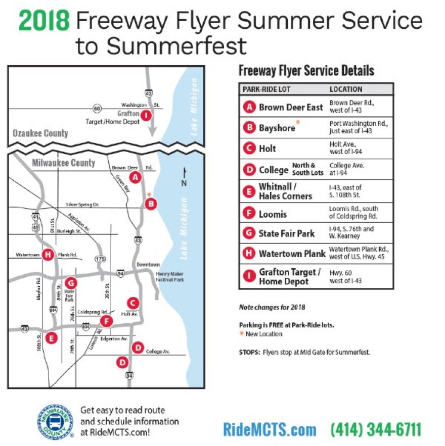 bus to summerfest Radio Milwaukee