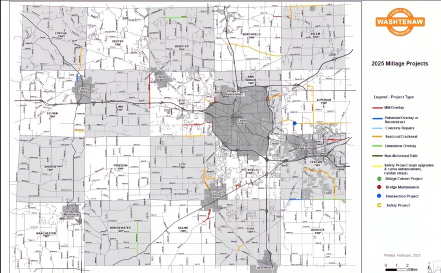 2025 Washtenaw County Road Commission projects.
