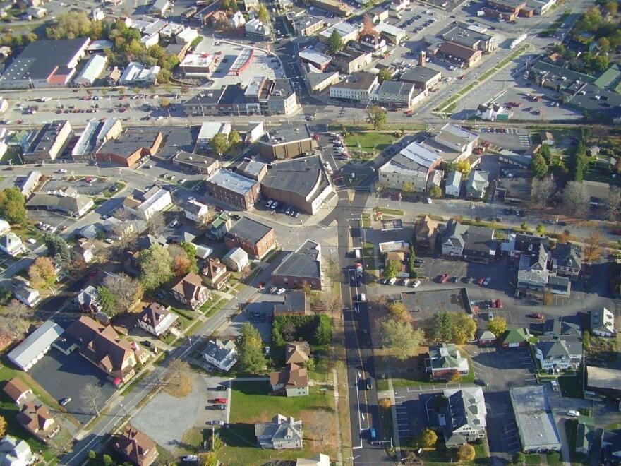 A bird's-eye view of the city of St. Marys, Pennsylvania