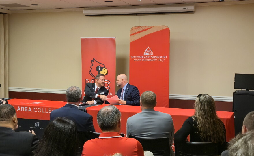 Mineral Area College and Southeast Missouri State University sign a Partnership Agreement giving students more access to educational and support services.