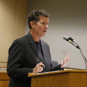 State attorney Margaret Paton-Walsh provides oral arguments at Nesbett Courthouse in Anchorage on Sept. 16, 2026.