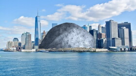 How big is the asteroid Apophis, which will pass by Earth in 2029? Well, it would fit neatly inside The Battery, a park at the tip of Manhattan in New York City. This image shows an artist's concept of Apophis in the park to illustrate its size in comparison to the rest of the New York City skyline.