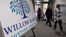 Jim Schmidt, Gabby Petito's stepfather, gives a presentation to first responders at First Christian Church in Canton on Feb. 13, 2026.