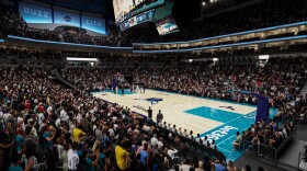 Updated renders of the renovated lower bowl in the Spectrum Center