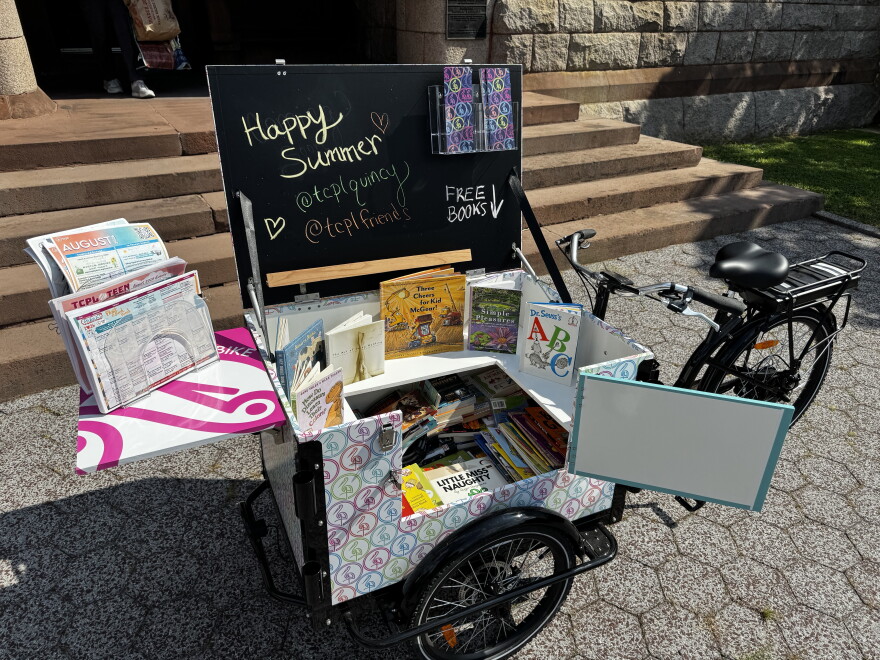 The book bike at the Thomas Crane Public Library in Quincy.