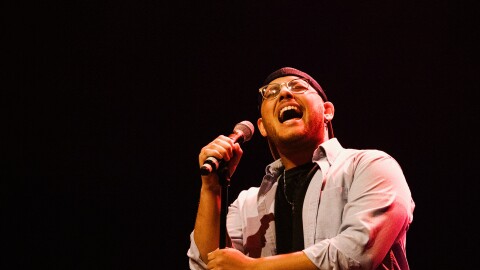 South Bend vocalist Braylon Knapp singing in the 2025 Oaklawn's Got Talent, where he won the top prize of $5,000 for his rendition of Bruno Mars' hit "When I Was Your Man."