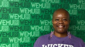 Our Community Reads founder/executive director Kallista Marie at the WEMU studio.