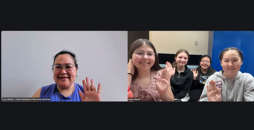 Students interview Lucy Martin over Zoom to learn about her experiences during ex-typhoon Halong and how the storm affected her community. The interview was part of a media workshop sponsored by the Lower Kuskokwim School District Migrant Education program and Alaska Sea Grant/University of Alaska Fairbanks.