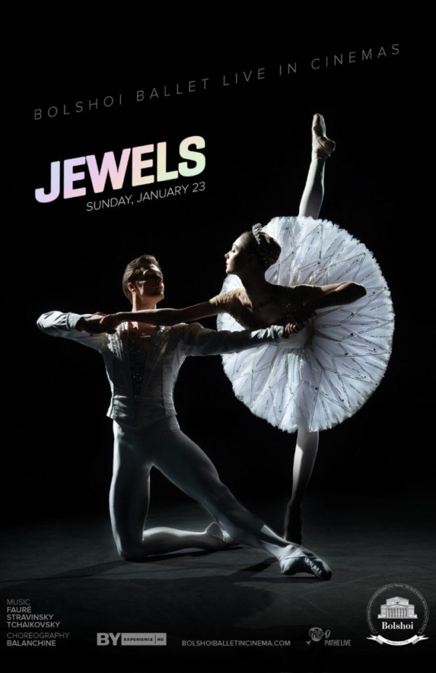 Two dancers pose for the Bolshoi Ballet — Jewels poster