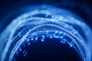 Music notes and glowing neon lines, 3d rendering. 3D illustration.