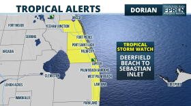 Tropical Storm Watches from Deerfield Beach to Sebastien Inlet