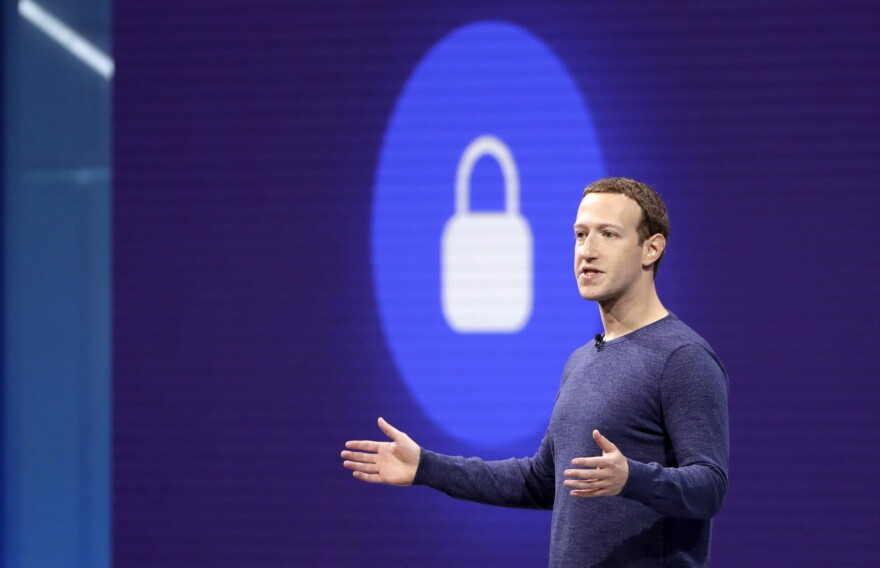 Facebook CEO Mark Zuckerberg makes the keynote speech at F8, theFacebook's developer conference, Tuesday, May 1, 2018, in San Jose, Calif. (Marcio Jose Sanchez/AP)