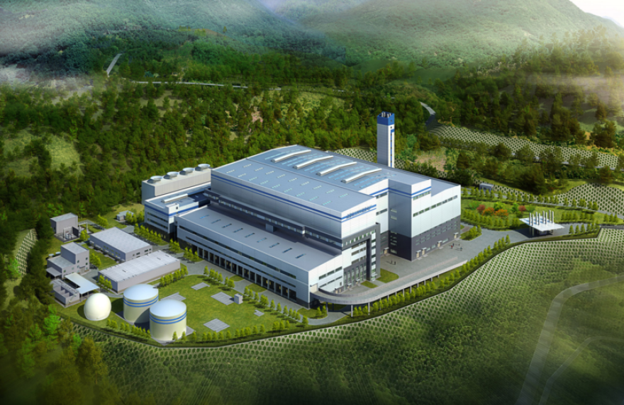 A rendering of the potential trash incinerator facility that Circular enerG hopes to build in Seneca County. CIRCULAR ENERG