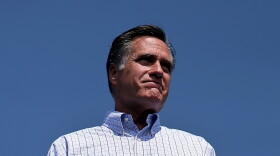 Republican presidential candidate Mitt Romney campaigns at Van Dyck Park September 13, 2012 in Fairfax, Virginia.