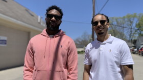 Marckus Williams (left) and Michael McFarland grew up in Indianapolis and have lived in the Arlington Woods area for years. They will be the owners of a new grocery store in the neighborhood, which is designated as a food desert.