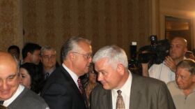 David Williams and Phil Moffett have a few words following Williams concession speech.