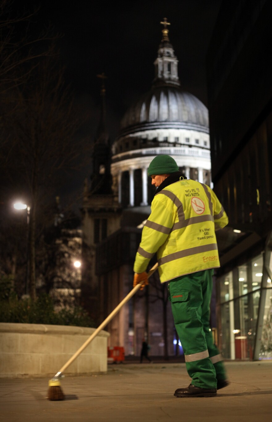 London street sweeper Jeff Fowler works on shifts that finish at 6 a.m. Researchers say getting enough sleep before a night shift starts is important for staying up.