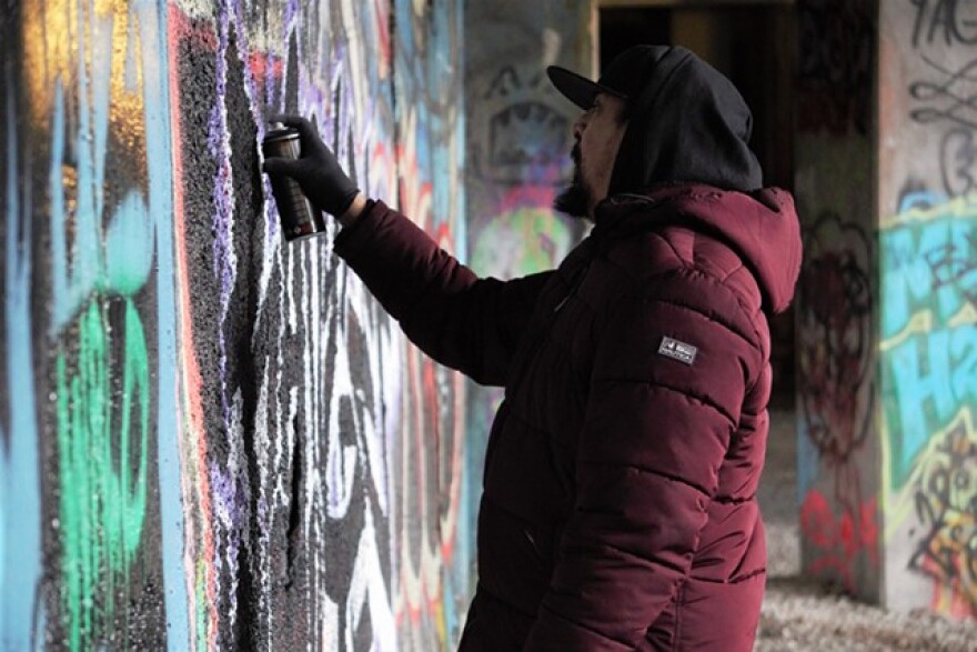 Victor "Range" Zarate has been painting the walls of the aqueduct with his graffiti partners, FUA Krew, for more than 30 years. He believes their work made the aqueduct culturally relevant and hopes to see the art preserved.