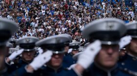 Cadets arrive for their graduation ceremony at the United States Air Force Academy this year. The military's "Don't Ask, Don't Tell" policy ended in 2011 but harms are still being revealed.