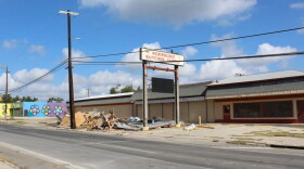 Debris from Friday night's storm sits along Commerce Street on the West Side on Aug. 30, 2026.