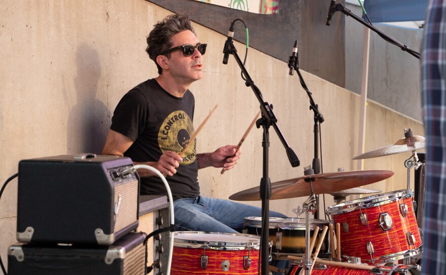 M Ross Perkins performs at IndieCraft on Friday, May 19, 2023 in Springfield, Ohio (Ruthie Herman for WYSO)