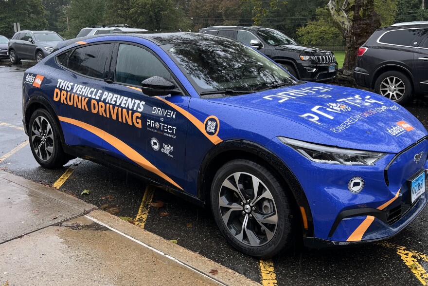 This CTDOT vehicle will be at schools and public events to inform the public of the Driver Alcohol Detection System for Safety technology. It has a custom “wrapping” to help get the word out that this technology can prevent drunk driving.