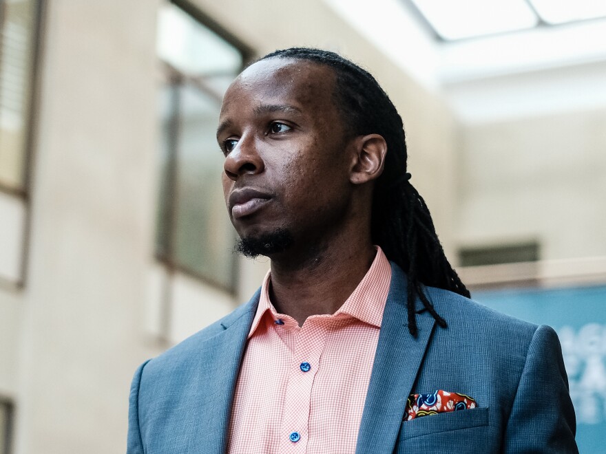 Author, professor and anti-racism activist Ibram X. Kendi, pictured in September 2019, is one of the co-founders of <em>The Emancipator</em>. The new publication is the result of a partnership between Boston University's Center for Antiracist Research, which Kendi leads, and the <em>Boston Globe</em> newspaper.