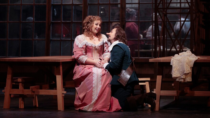 Jennifer Rowley and Roberto Alagna on stage 